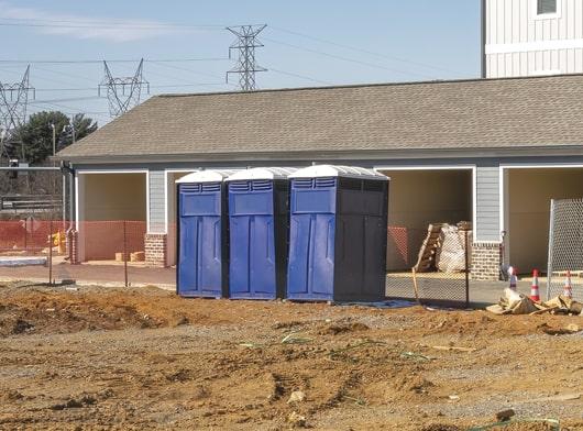 multiple construction portable toilets can be rented at once for a single construction site in order to accommodate multiple staff members and prevent lines